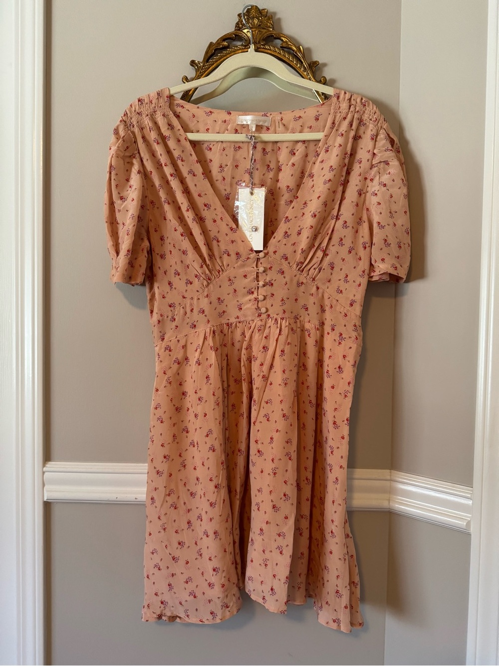 LoveShackFancy Ruby Dress in Peach Floral